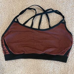 NUX brand ~ Maroon colored sports bra